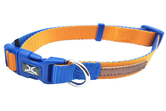 X-TRIM COLLAR DOBLE PREMIUM NARANJA-AZUL 15MMX30-40CMS